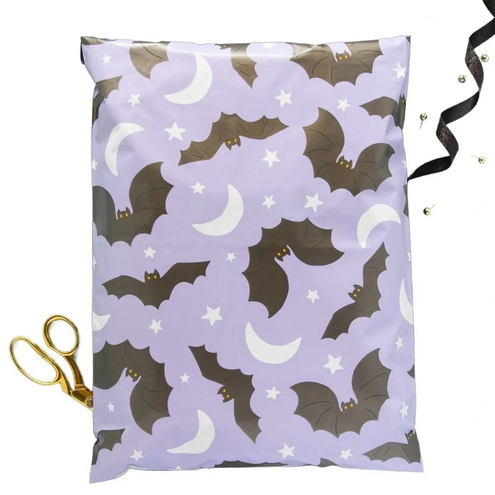 10 Purple Bat and Moon Mailers For Costumes, Jackets, Sweaters & Jeans 14.5x19 - Picture 3 of 4